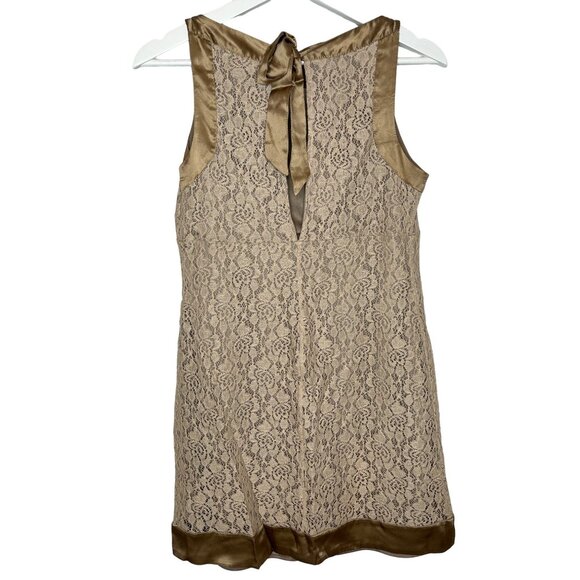 Alexia Admor Tan Lace Sheath Mini Dress S Cocktail Evening - Picture 2 of 8
